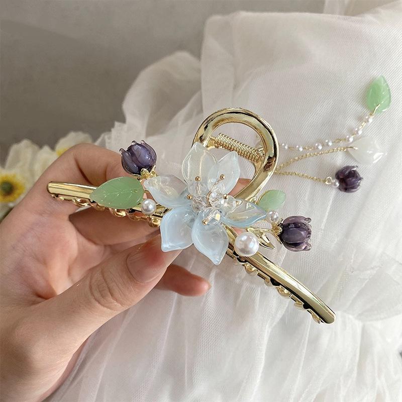 

Классическая заколка для волос с кисточкой из жемчуга орхидеи для дам, элегантный головной убор для девочки-цветка, аксессуары, китайский стиль, высококачественная бижутерия, шпилька A