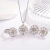 High-End Sunflower Personality Temperament Micro-Inlaid Zircon Small Necklace Jewelry Set