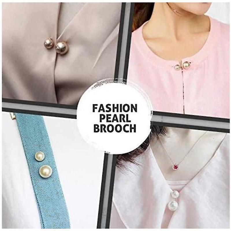 3 Pcs Artificial Pearl Brooch Fassweater Shawl Clip Safety Buttons Pins Brooch Clothing Jeans Hat Bag Decoration