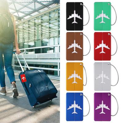 ID Card Loop Reusable Aluminium Metal Bag Tag Labels with Ropes Travel Luggage Tags Suitcase Labels