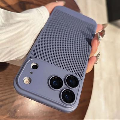 Al Cooling Grid Heat Dissipation Phone Case For For Iphone 17Air 16 16E 15 14 13 12 11 17 Pro Max Mesh Breathable Hard Cover