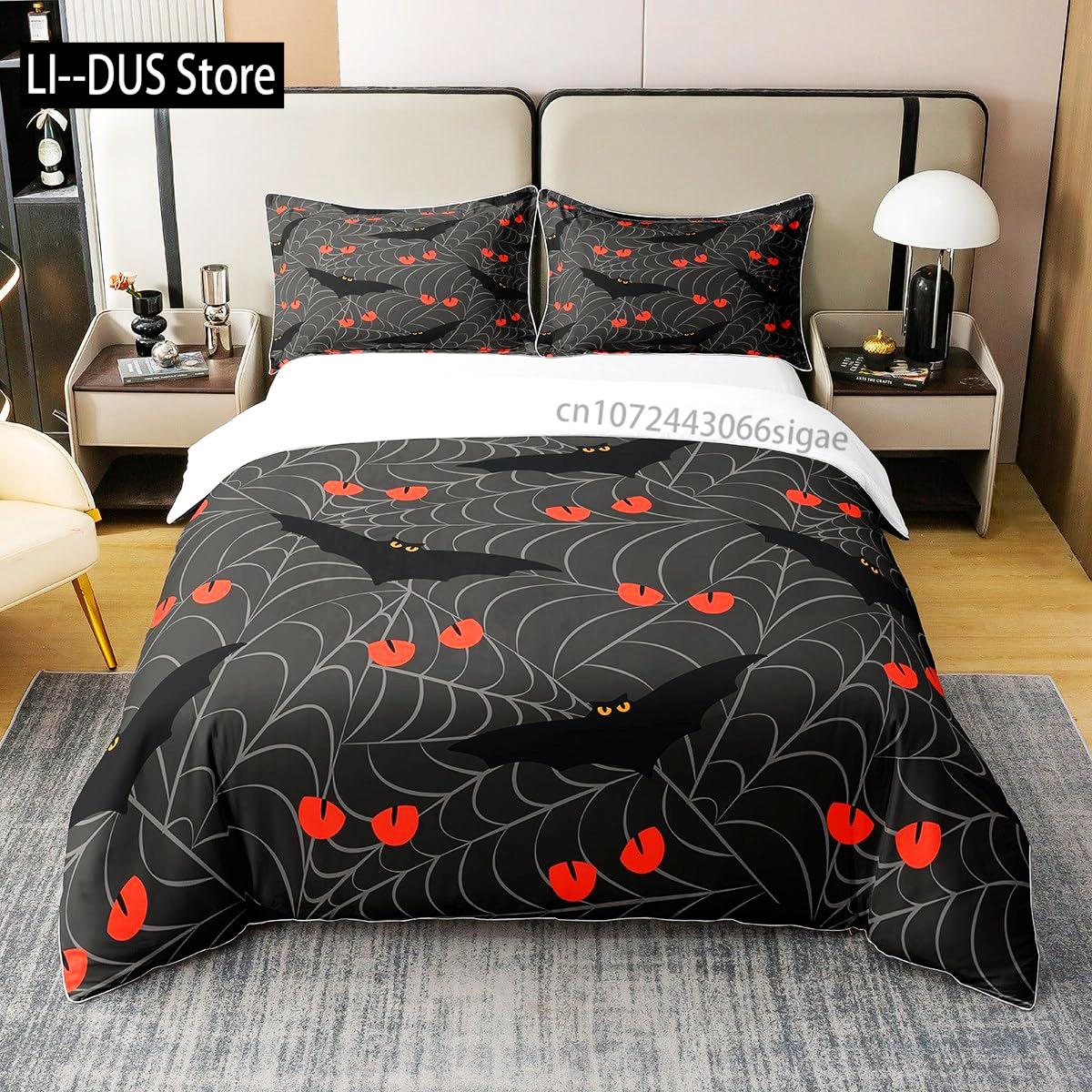 

Comforter Spider Comforter Halloween Full Size Kids For Boys Girls Teens Pumpkin Bedding Set Room Decor 3Pcs Comforter (quilt)-EU Single(135*200cm)3pcs
