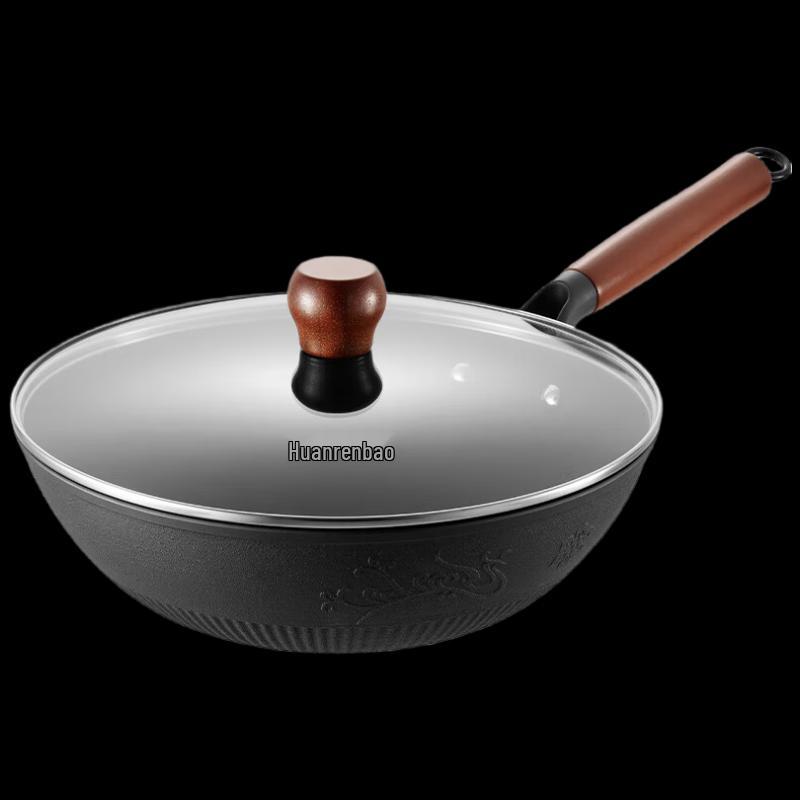 COOKER KING 30cm Uncoated Cast Iron Wok