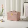 Large Capacity Double Layer Lockable Jewelry Box PU Leather Rings Earrings Necklaces