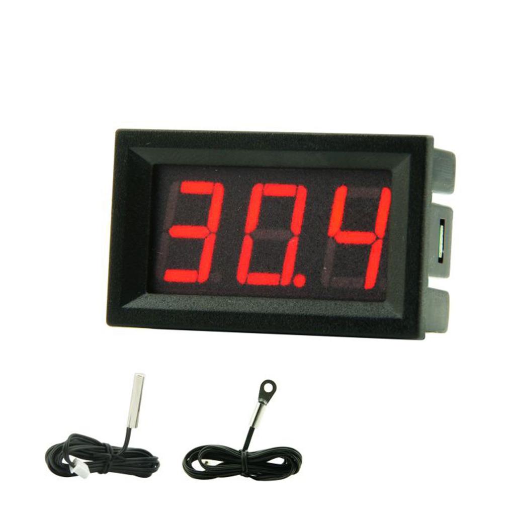 Temperature Meter Single Digital Display Thermometer 4-30V Temperature Sensor Probe Detector Gauge Used for Fish for Tan