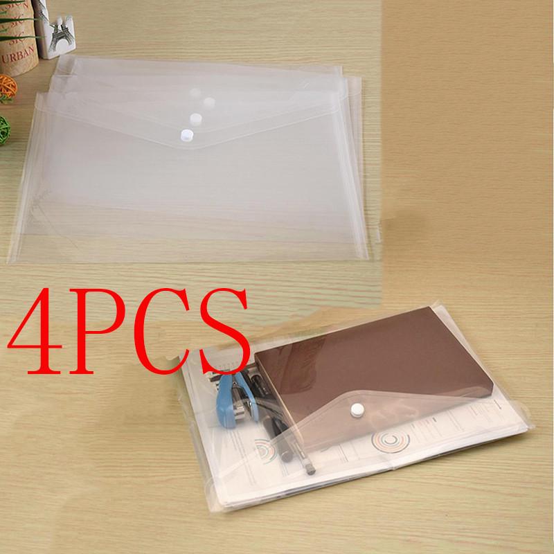 Heavy Duty Waterproof A4 Clear Plastic Document Bag File Holder Portfolio Notes Envelope Storage Case School Office Business Supplies