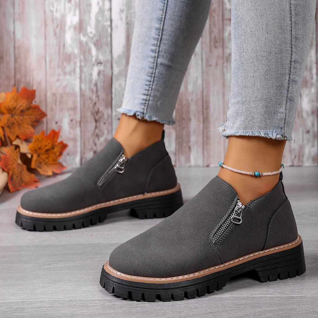 Women Boots  New Plus Size Platform Shoes Side Zipper Short Shoes Thick Sole Ankle Boots Fashion Comfortable Boots for Women