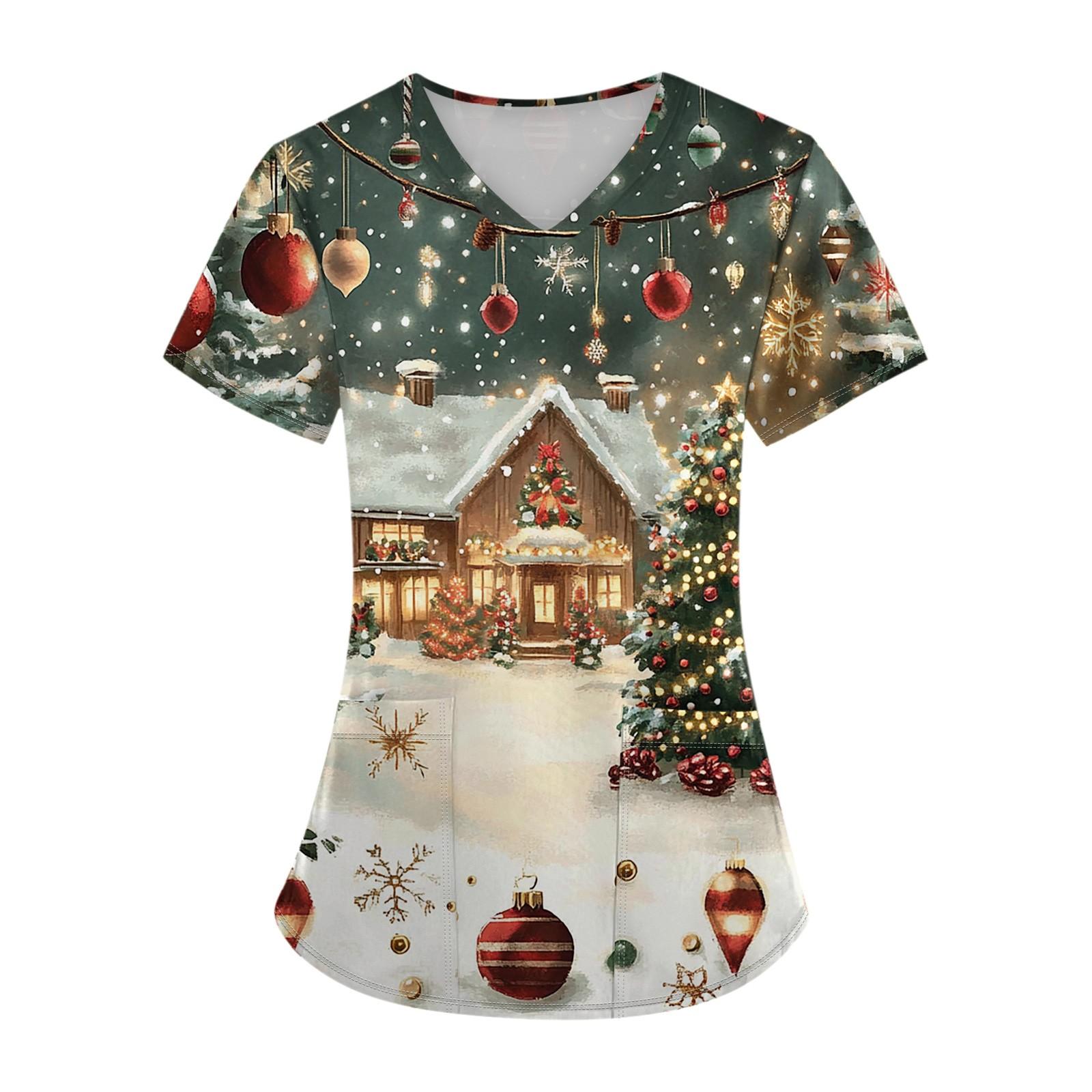 

Женский топ с карманом и коротким рукавом с крестом и V-образным вырезом XL