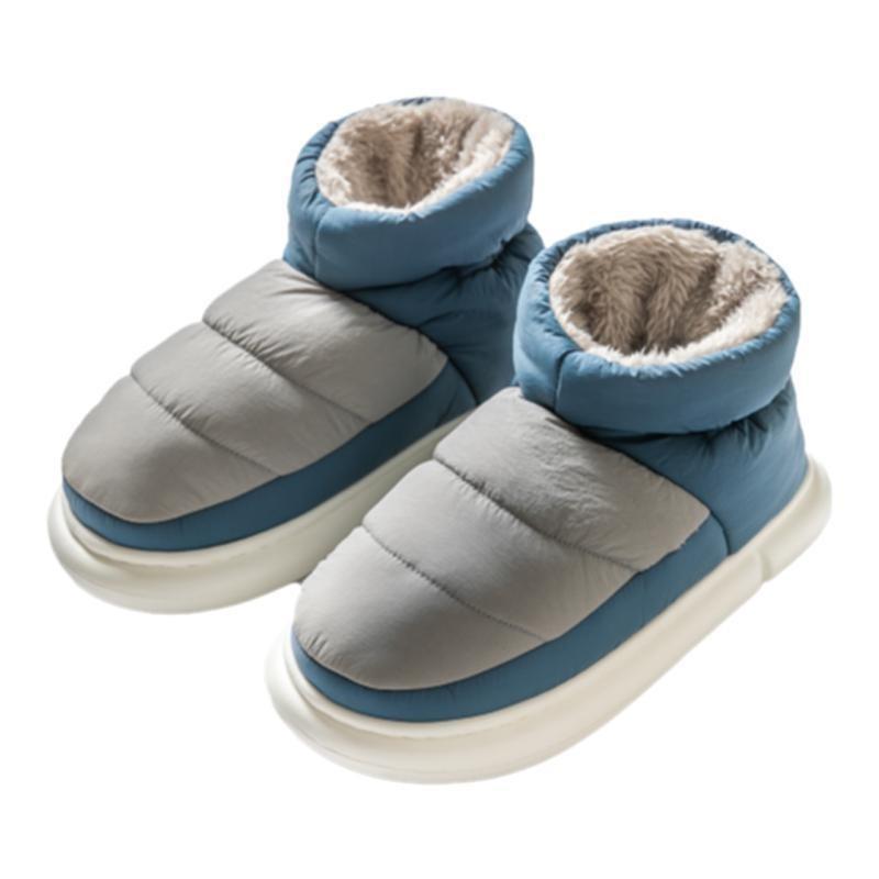 Down Cloth Cotton Shoes Men's Winter Waterproof Indoor Thick-soled Non-slip Down Warm Cotton Shoes Men's Outdoor Wear Home