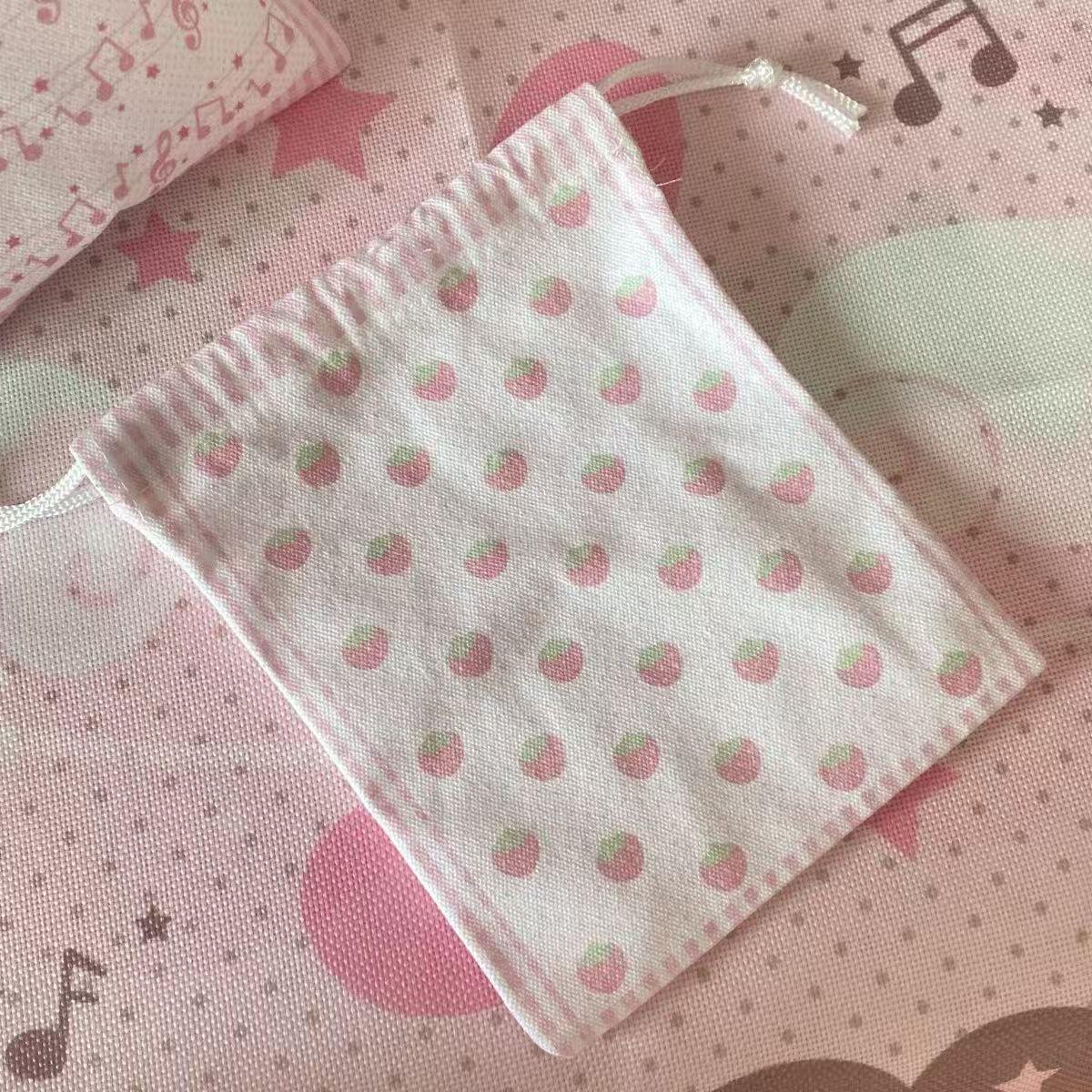 

Cartoon Star Strawberry Pouch Drawstring Bag Large Capacity Portable Coin Purse Travel Essentials Makeup Storage Women sbag Gift