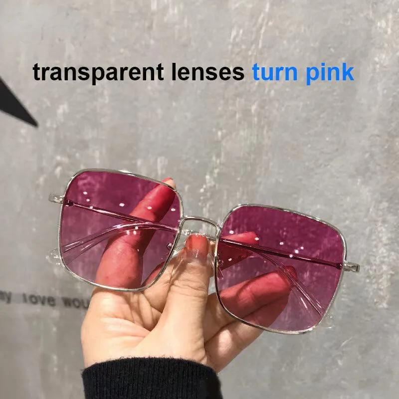 

0~-600 Женские фотохромные очки для близорукости, инкрустированные бриллиантами, Oversize, Квадратные, С защитой от синего света, УФ-защитой, Готовые очки с диоптриями -6.0