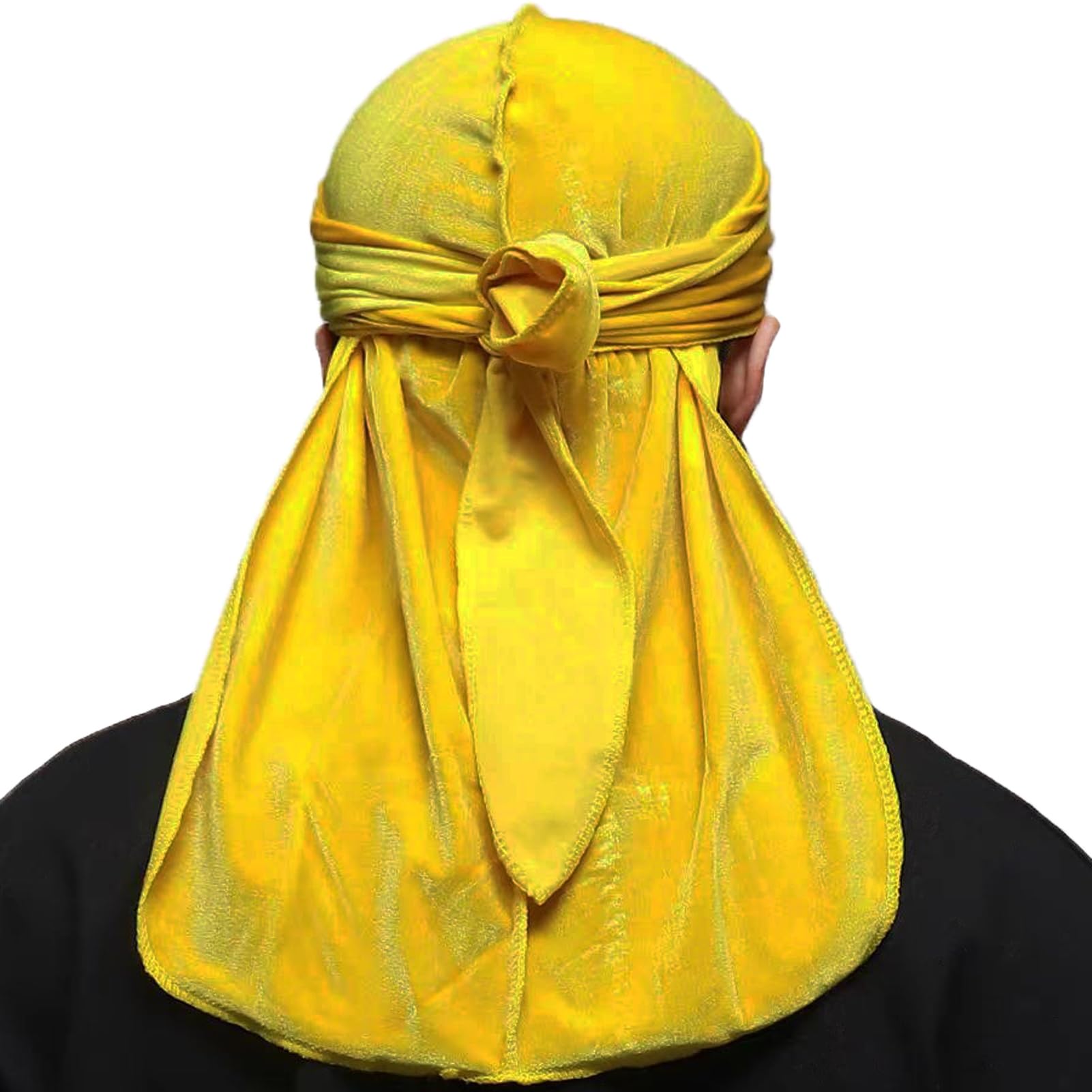 

Trifong Durag Yellow Velour Hip Hop Silky Washable Breathable Pirate Bandana Dance Waves Afro Cap Dewrag Hiphop Costume Dance Costume Rapper