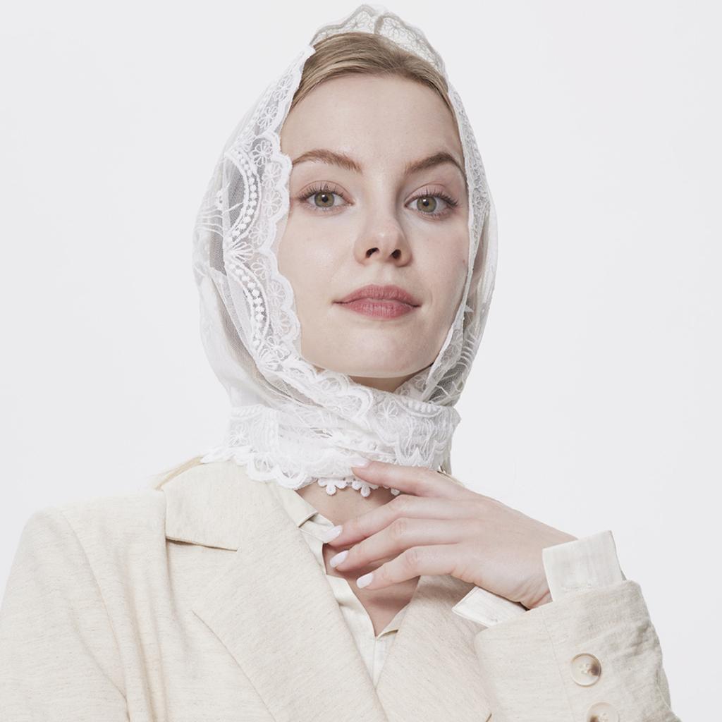 Voal Mantilă Dantelă Vintage Eșarfă de Cap Biserică pentru Mireasă Catolică Voal Eșarfă de Cap Catolică Articole de Acoperământ Vacanță la Plajă Bandane