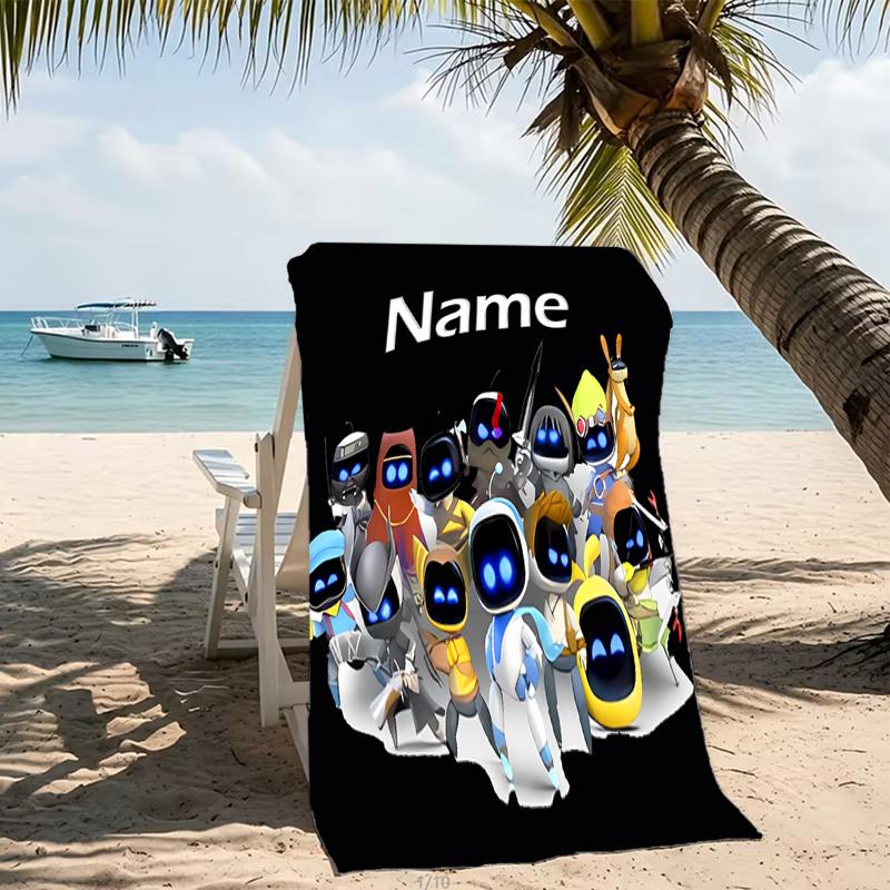 Customizable personalized beach towels Astro Bot themed designs.Suitable for the beach, yoga, sports;ideal as beach accessories