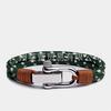 Nautical Double Strand Color Rope Bracelet Men'S Stainless Steel U-Buckle Adjustable Bracelet