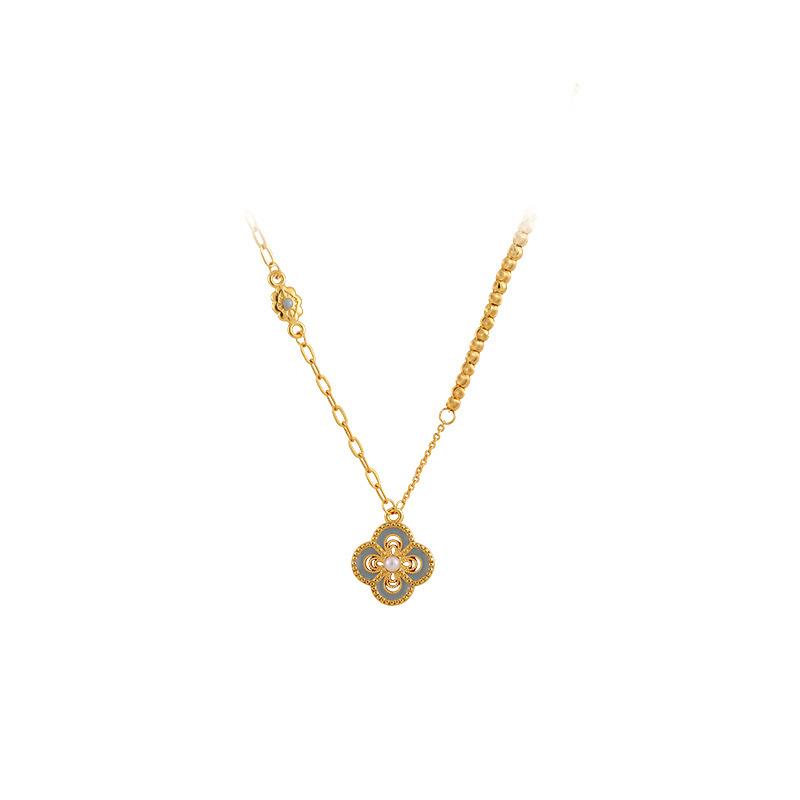 New chinoiserieclassy necklace women s enamel niche clavicle chain pendant necklace feel