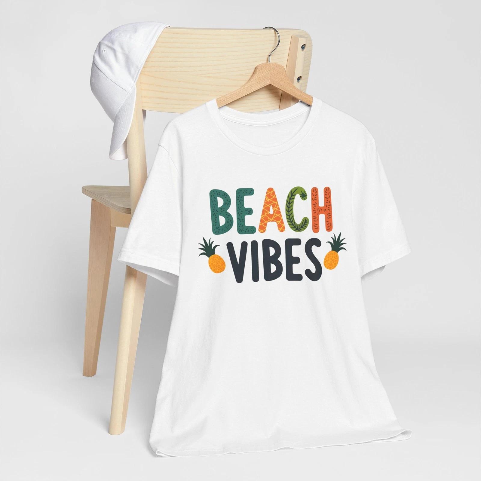 

Beach Vibes Short Sleeve Tee, Summer Shirt, Vacation Apparel, Gift for Beach L