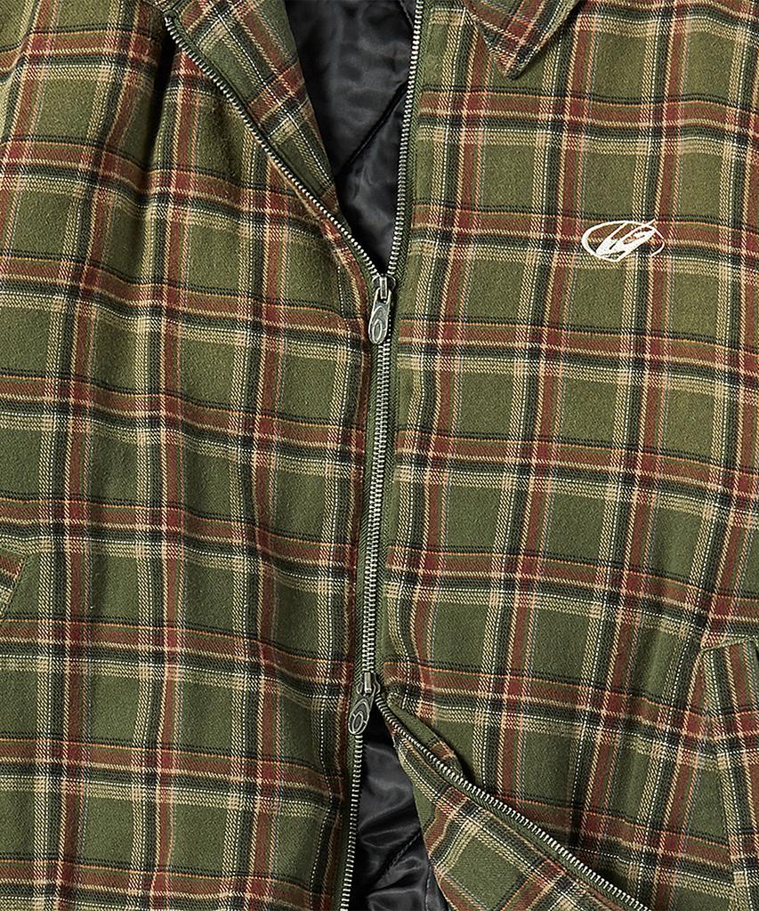 TRAVEL Spray Check Light Padded Jacket Green