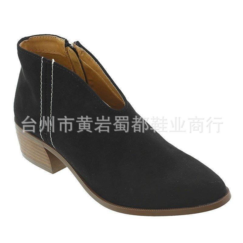 Size Large Size Leopard Print Martin Boots Women's 2 Autumn and Winter New Pointed Side Zipper Suede Women's Boots
