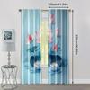 2pcs, Print Curtains 2D print light blue lotus Polyester (without rod) All Seasons for Bedroom, Living Room