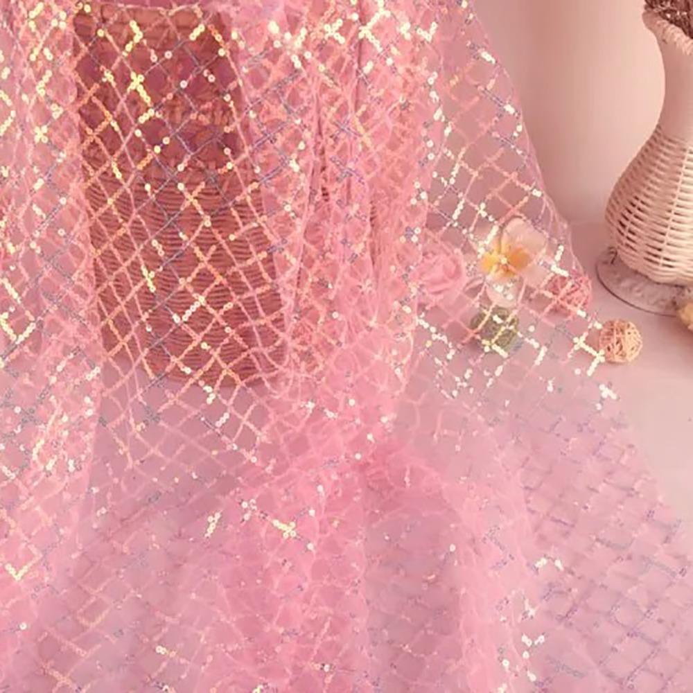 PVC Sequin Mesh Fabric Polyester Stage Performance Fabric DIY Baund Material  Stage Performance