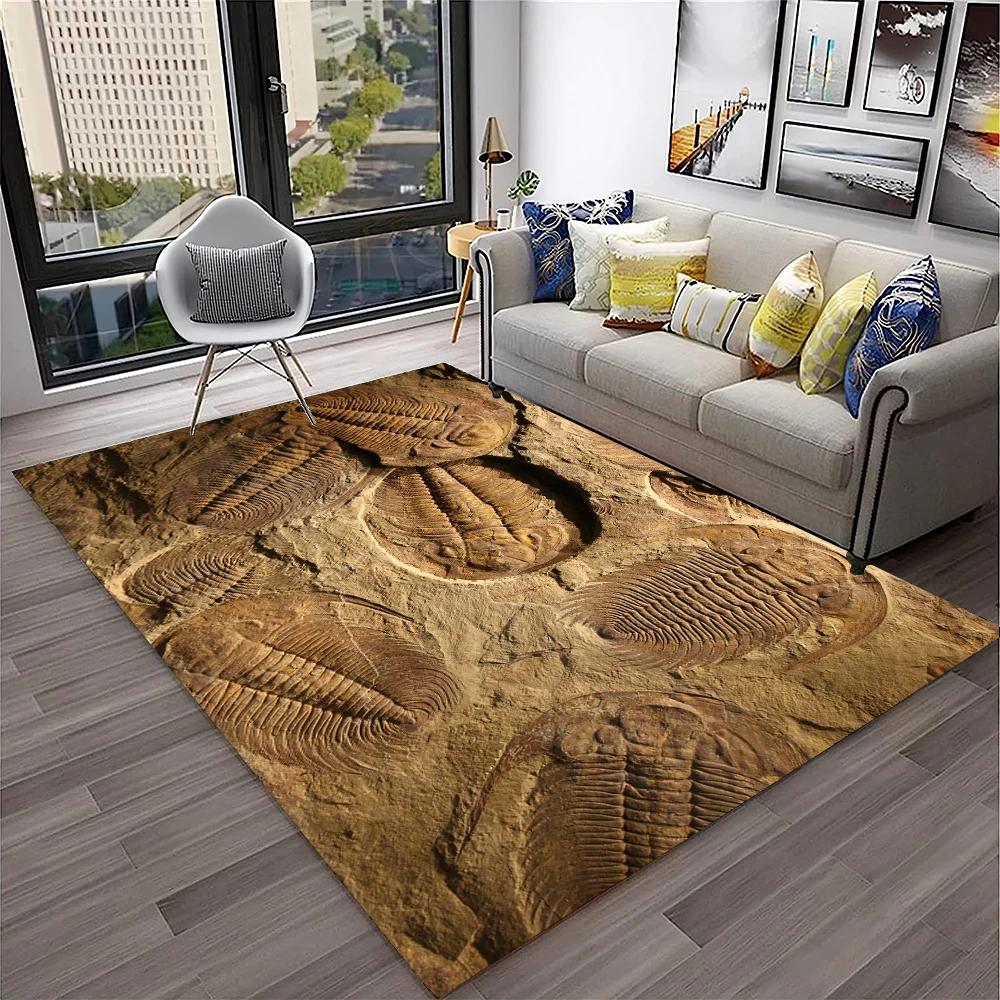 Dinosaur Fossil Pattern Rug for Bedroom Living Room Carpet for Kitchen Floor Mats Home Decor Non-Slip Floor Pad Rug 11 Sizes