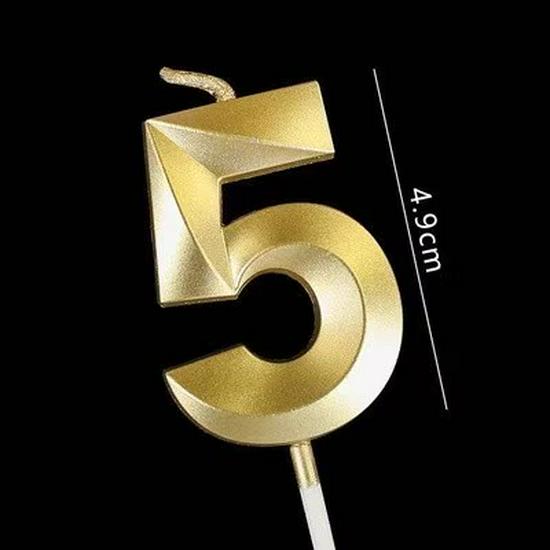 Gold Number Birthday Candles for Baby's First Birthday Cake Decoration Party Dessert Toppers