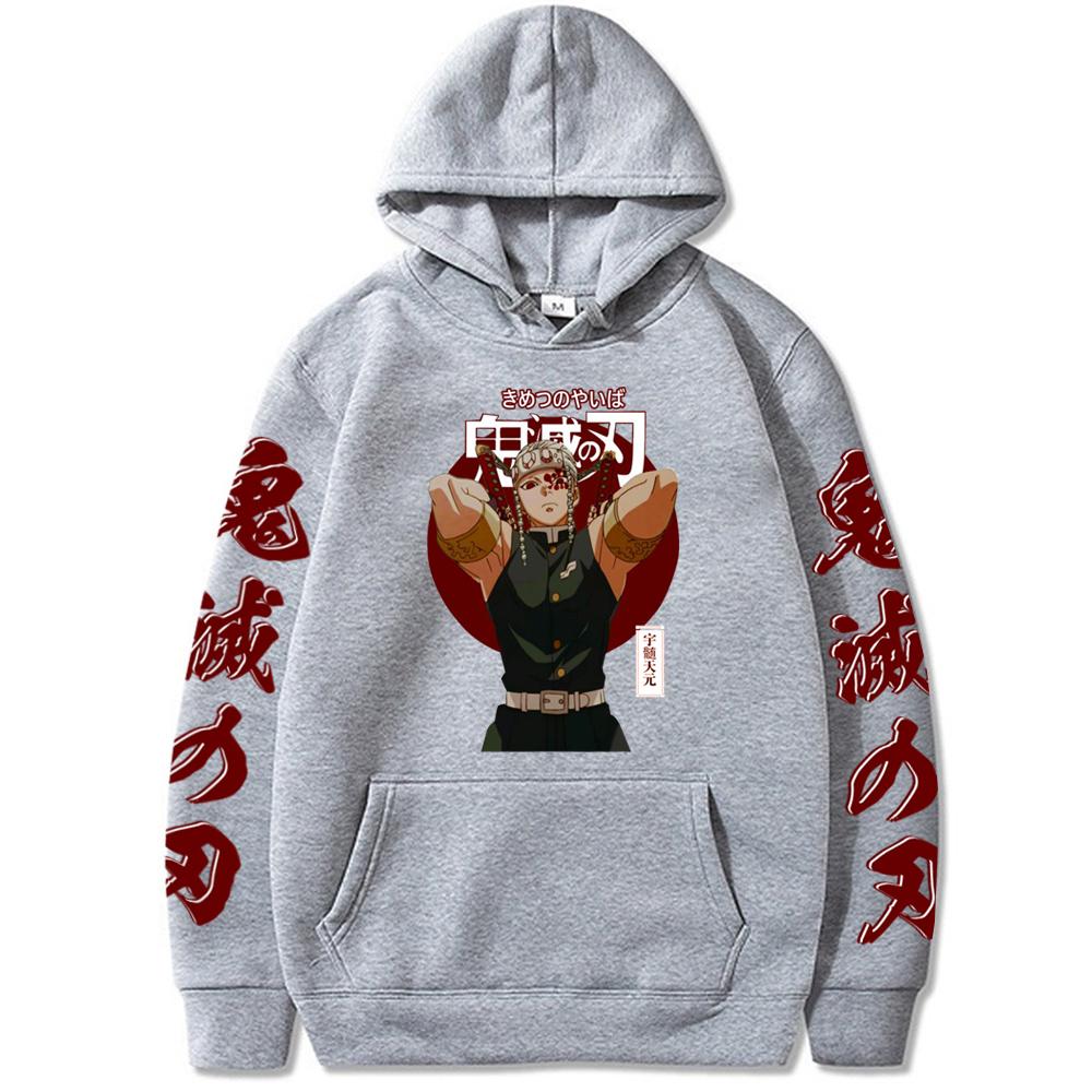 Demon Slayer Japan Anime Uzui Tengen Hoodies Loose Casual Streetwear Kimetsu No Yaiba Aesthetic Graphics Winter Warm Sweatshrits