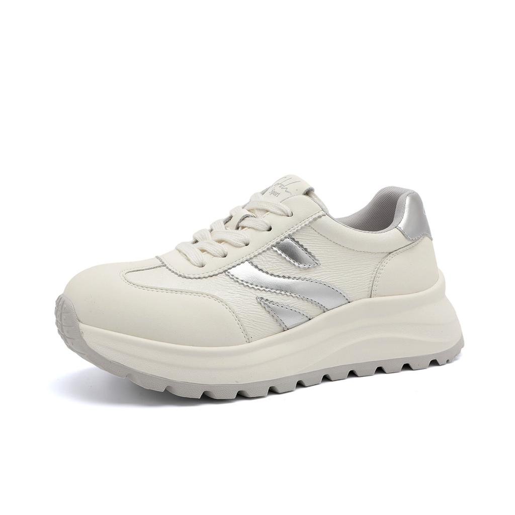 Contrast splicing thick soled German training shoes: comfortable and versatile retro style women's casual shoes for spring and summer