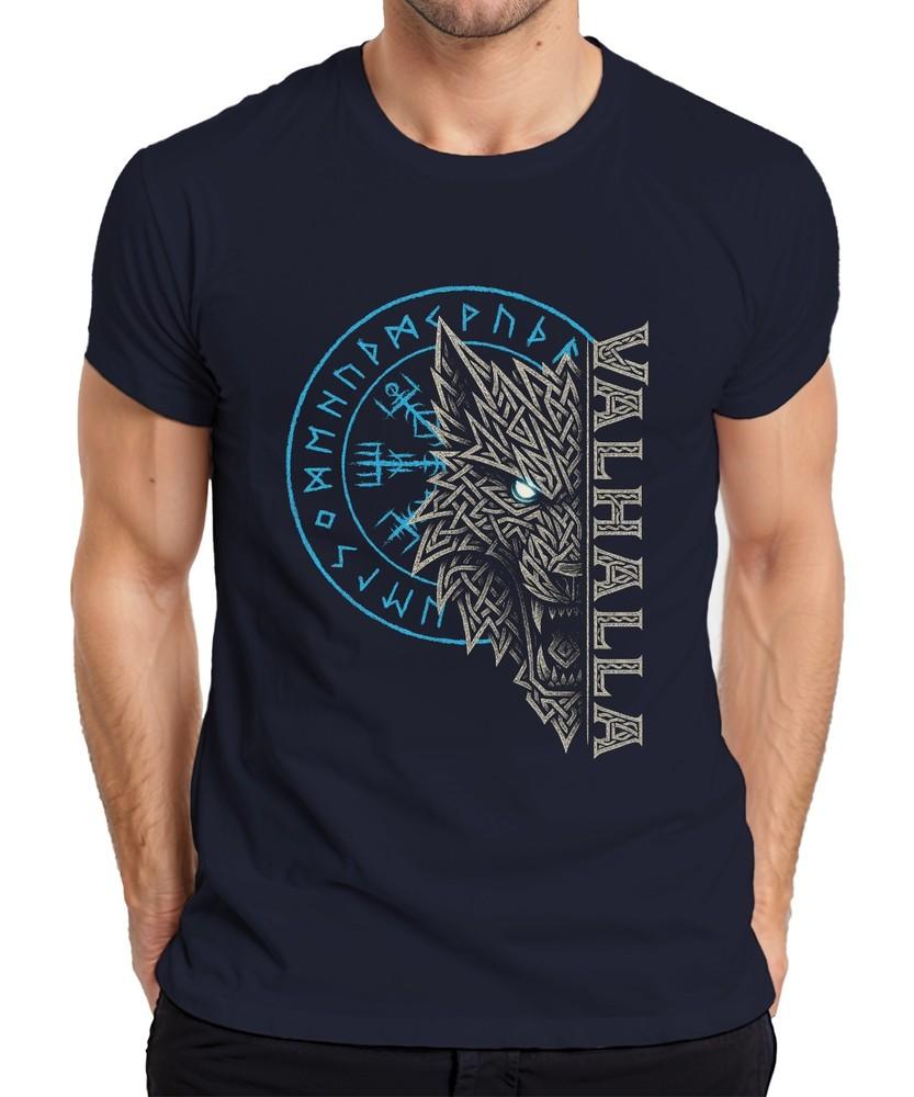 Viking Wolf Vegvisir Rune Compass Valhalla Norse Mythology Unisexs Tshirt S