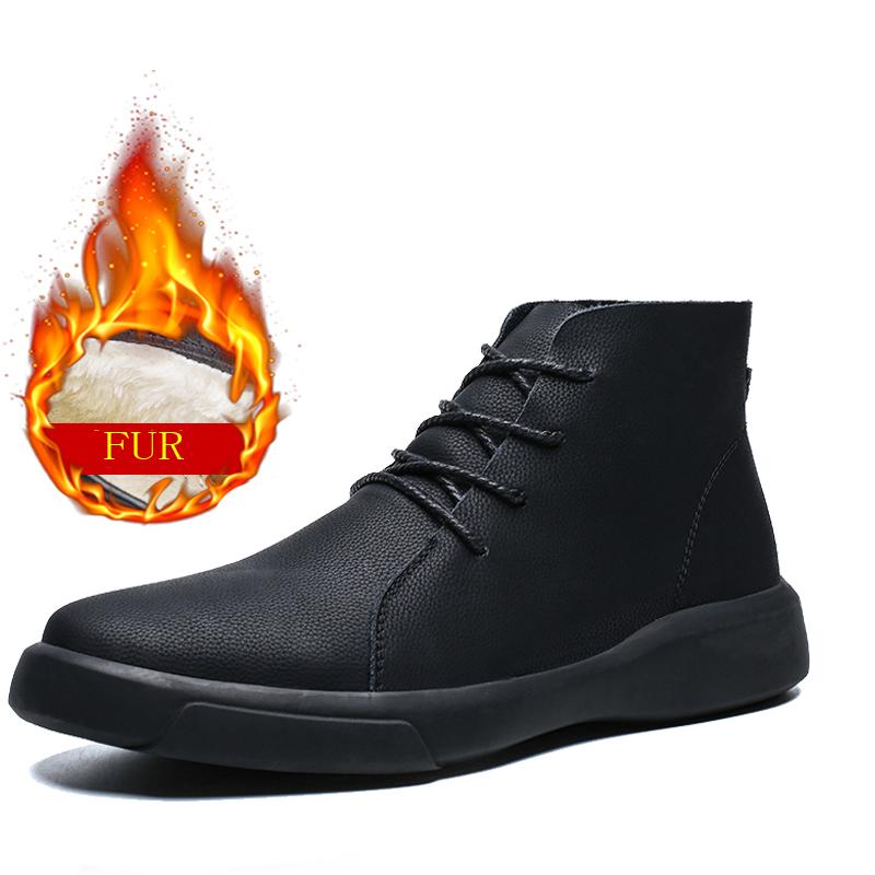 Winter Fur Warm Chelsea Men's Boots Fashion Brand Suede Vintage Ankle Boots Tendon Sole Wear Work Boots Outdoor Soft Sole Boots