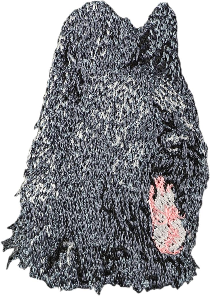 Briard, Berger de Brie - dog-shaped patch, embroidered patch, unique decoration for Art-Dog backpack