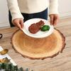 2/4 Pcs PVC Heat-resistant Insulating Tree Stump Placemat Wood Grain Non-slip Teahouse Decorative Mat for Dining Table