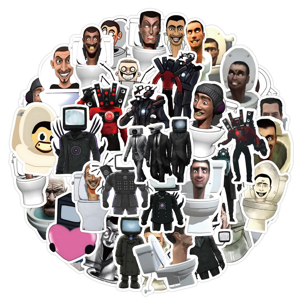 50/100 Skibidi Toilet Toilet Man Speakerman Bosses Audio Man Stickers
