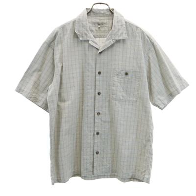 Feito no Japão Camisa de manga curta com padrão xadrez e gola aberta 4 Masculino Usado