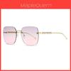 Unisex Square Metal Frame Sunglasses With Gray Pc Lenses For Outdoor And Fashion