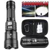 High Strong Power LED Flashlight Tactical Torch USB Rechargeable Zoom Emergency Lights For Outdoor Fishing Work Lighting Lamp
