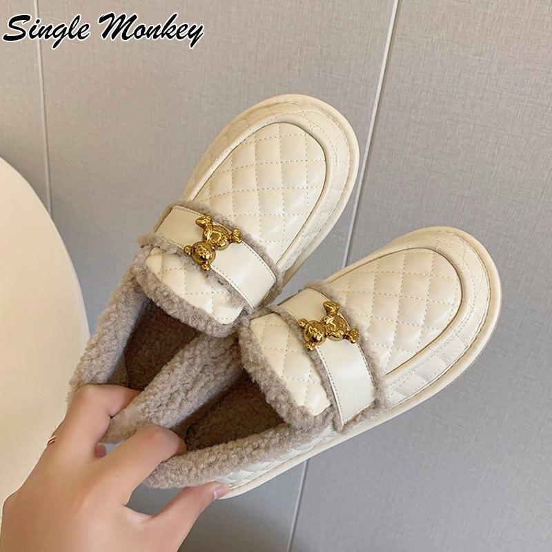 Satın alın Flats Platform Women Shoes Casual Fur Warm Snow Boots Winter ...