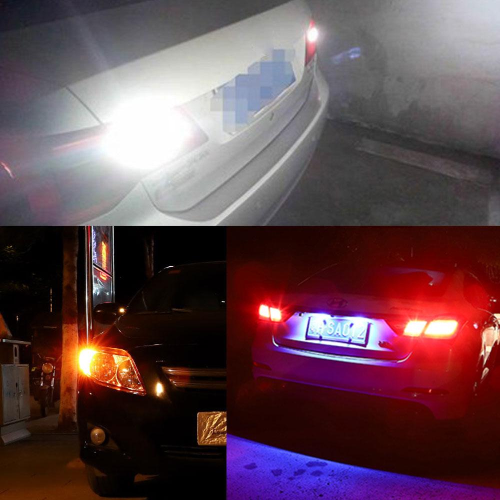 1x 1157 LED BAY15D Car Turn Signal Brake Backup Light 3030 Chip 15 SMD CANBUS Reverse Parking Lights Lamps 12V Red Amber White