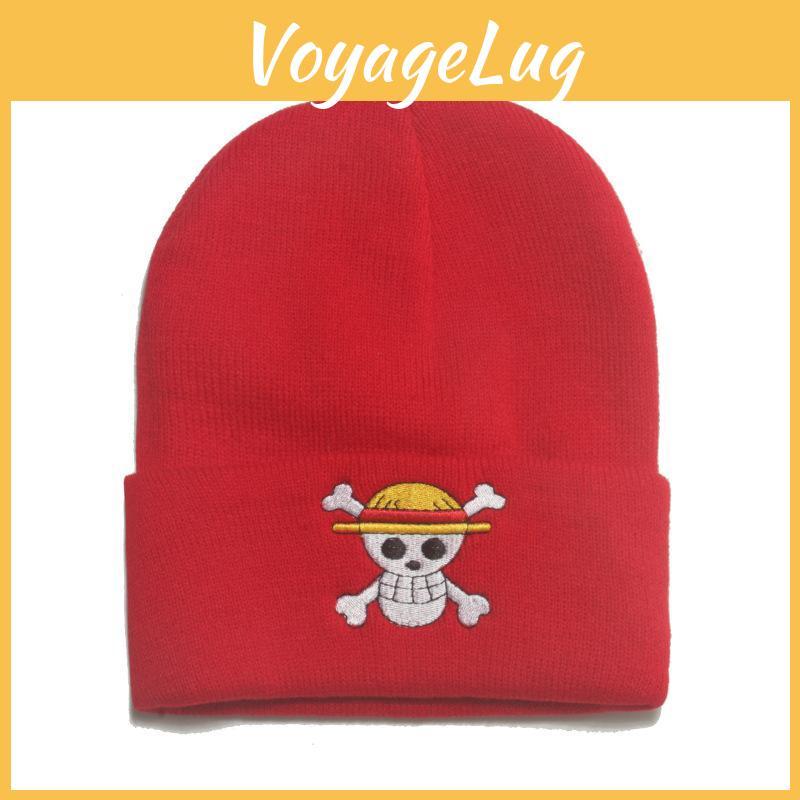 One Piece Cold Japanese Beanie Hat Hip Hop Ski Hat Pullover Warm Hat Cartoon Ghost Head Knitted Hat Animation