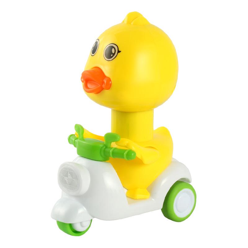 Pull-Back Inertia Car: Children's Duck Motorcycle Toy