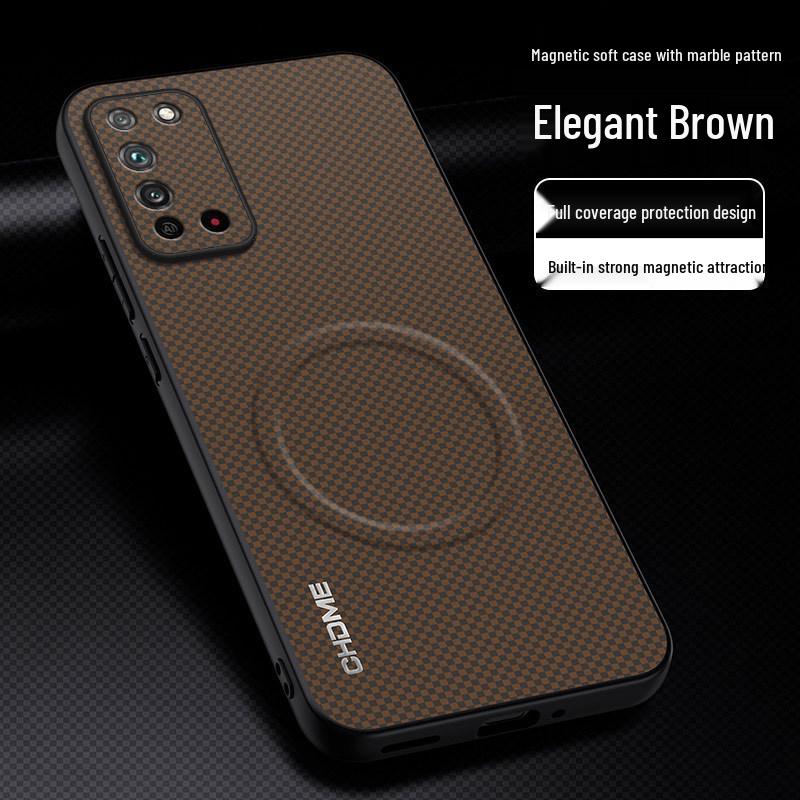 Honor X10 Full Coverage Anti-Drop Case with Magnetic Buckle and Stylish Texture Honor X10