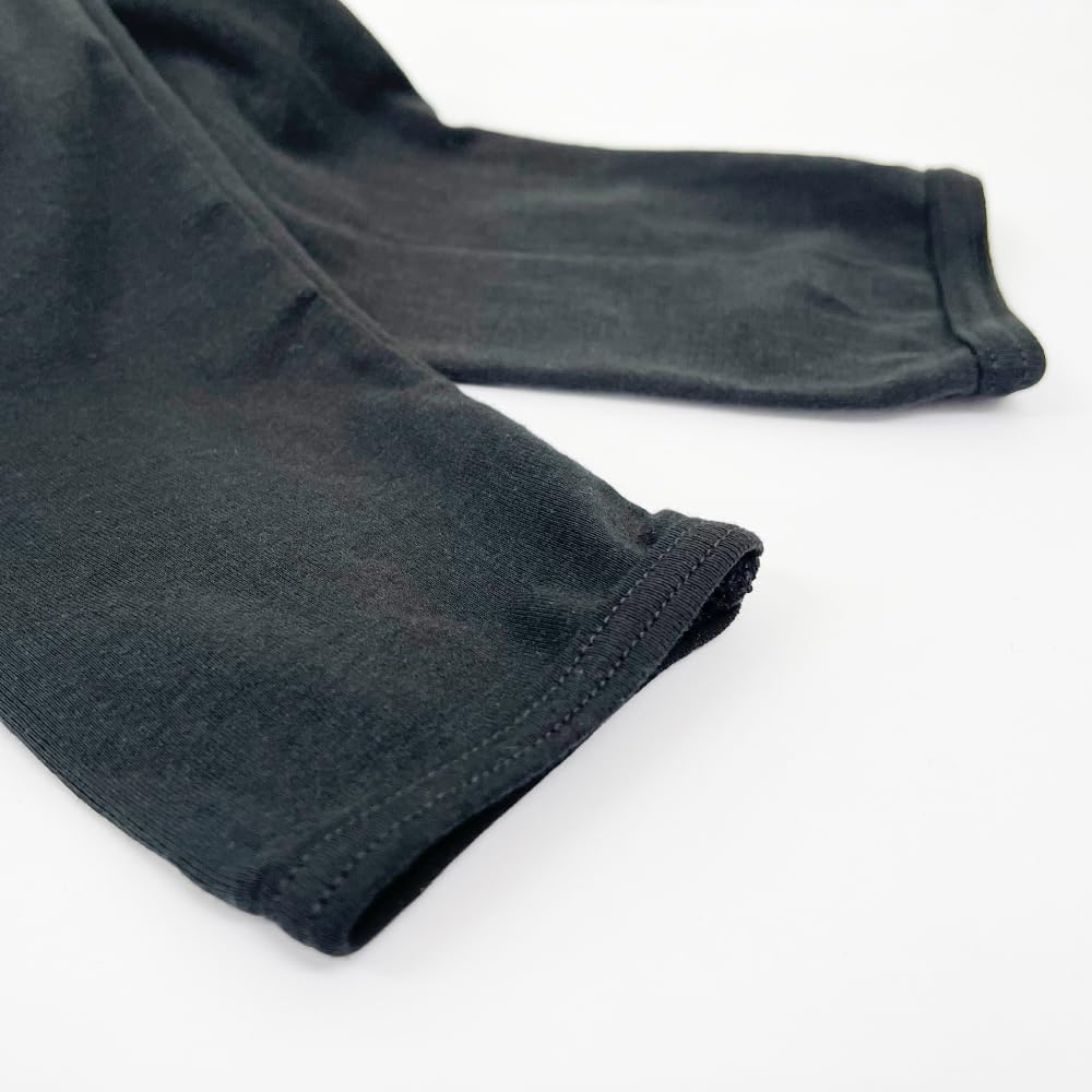 Mochihada Comfortable Cotton Leggings and Women's Soft, 100% (L, Black) - Soft, Stretch, Thin.