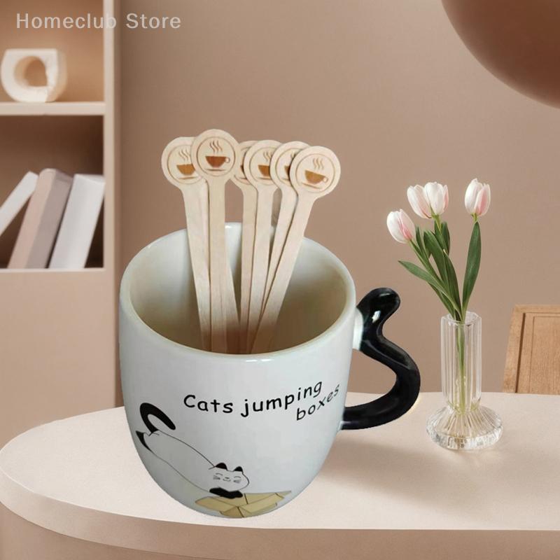 20/100Pcs Coffee Stirrers, 5.9 Inch Wooden Stir Sticks With Round Ends, Disposable Stirring Sticks For Cocktails Milk Tea