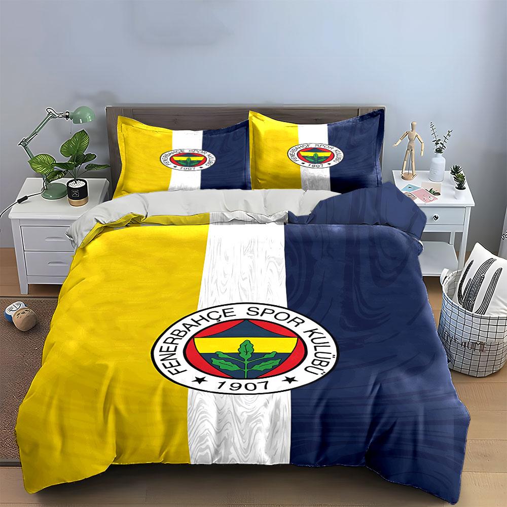 Set Biancheria da Letto Logo Fenerbahçe Copripiumino Federe (1 * Copripiumino 2 * Federe, senza piumino)