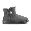 UGG Mini Bailey Button Bling Mid Tops Fleece Lined Gray Women's Sneakers 1016554-GREY