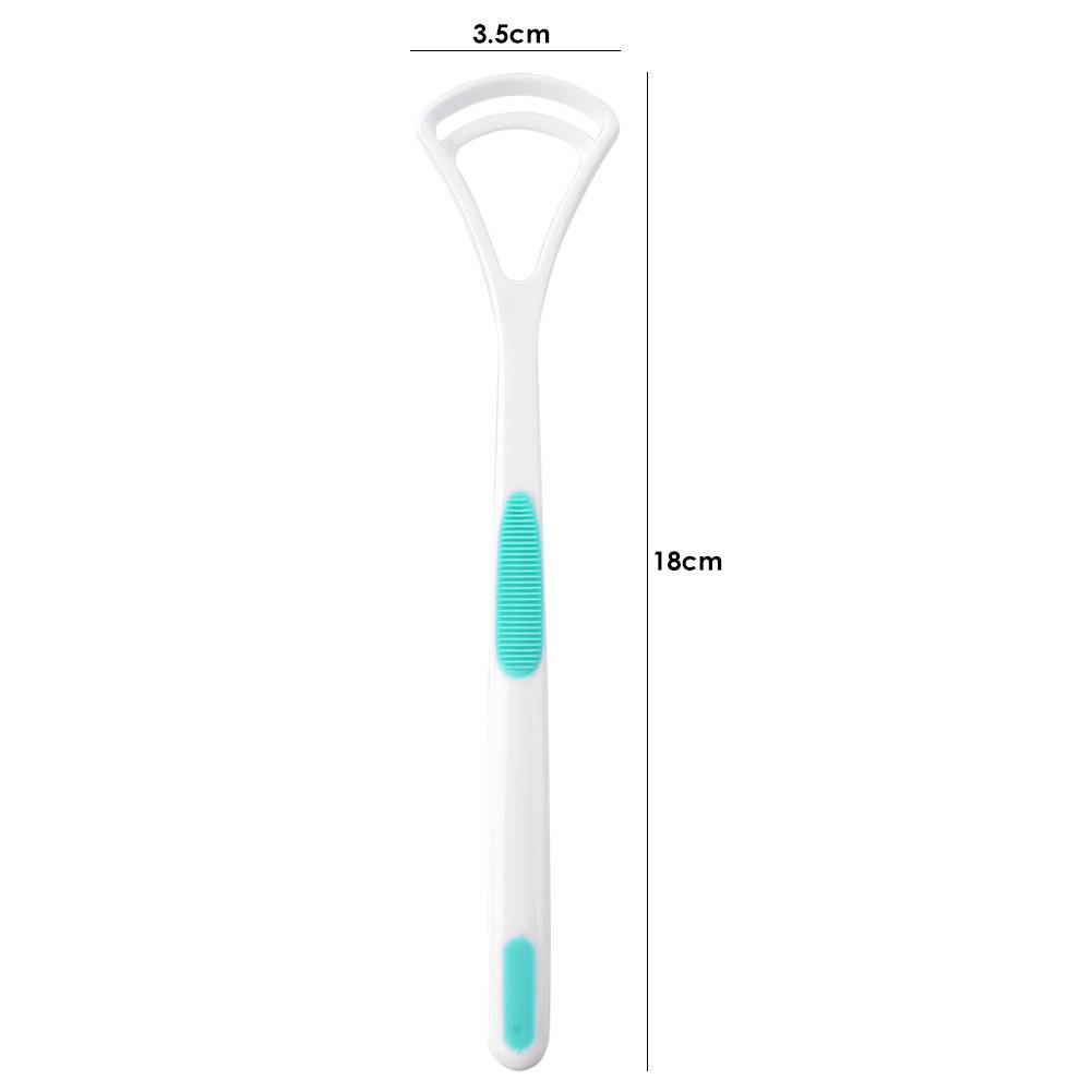 Tongue Brush Tongue Scraper Cleaner Dental Oral Care Tongue Cleaning Tool Anti-slip Design 180x35mm Yellow Blue Pink Green