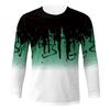 Men's Spring Ink Print Long Sleeve T-Shirt Men's Loose Casual Fashion Long Sleeve T-Shirt