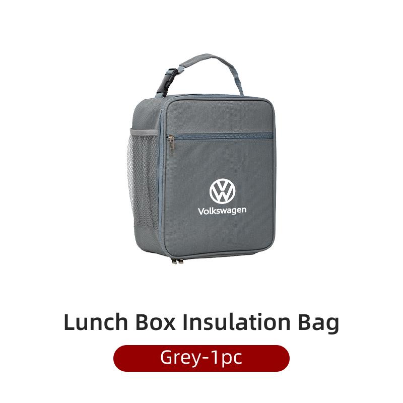 Car Logo Thickened Bento Bag IXRGS4 Portable Insulation Bag For Volkswagen VW Tiguan CC Jetta Polo Golf Passat Scirocco T-ROC Touareg