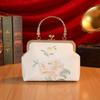 Popular Chinese Style Banquet Bag Embroidery Pearl Handle Qipao Bag High Capacity Trendy Crossbody Bag Women